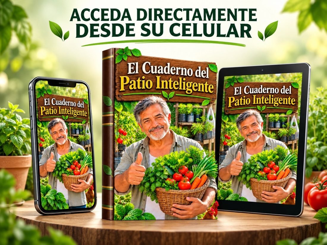 El Cuaderno del Patio Inteligente en portada, celular y tablet
